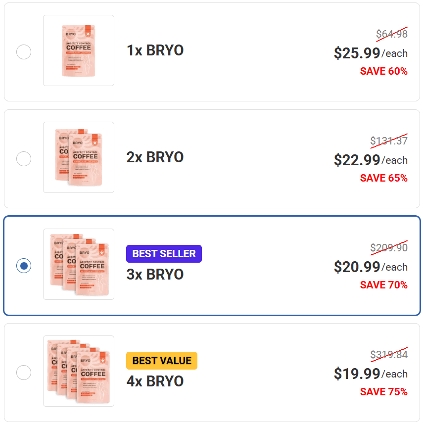 order Bryo Appetite Control Coffee offer price